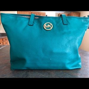 Turquoise Michael Kors Tote/Laptop Bag